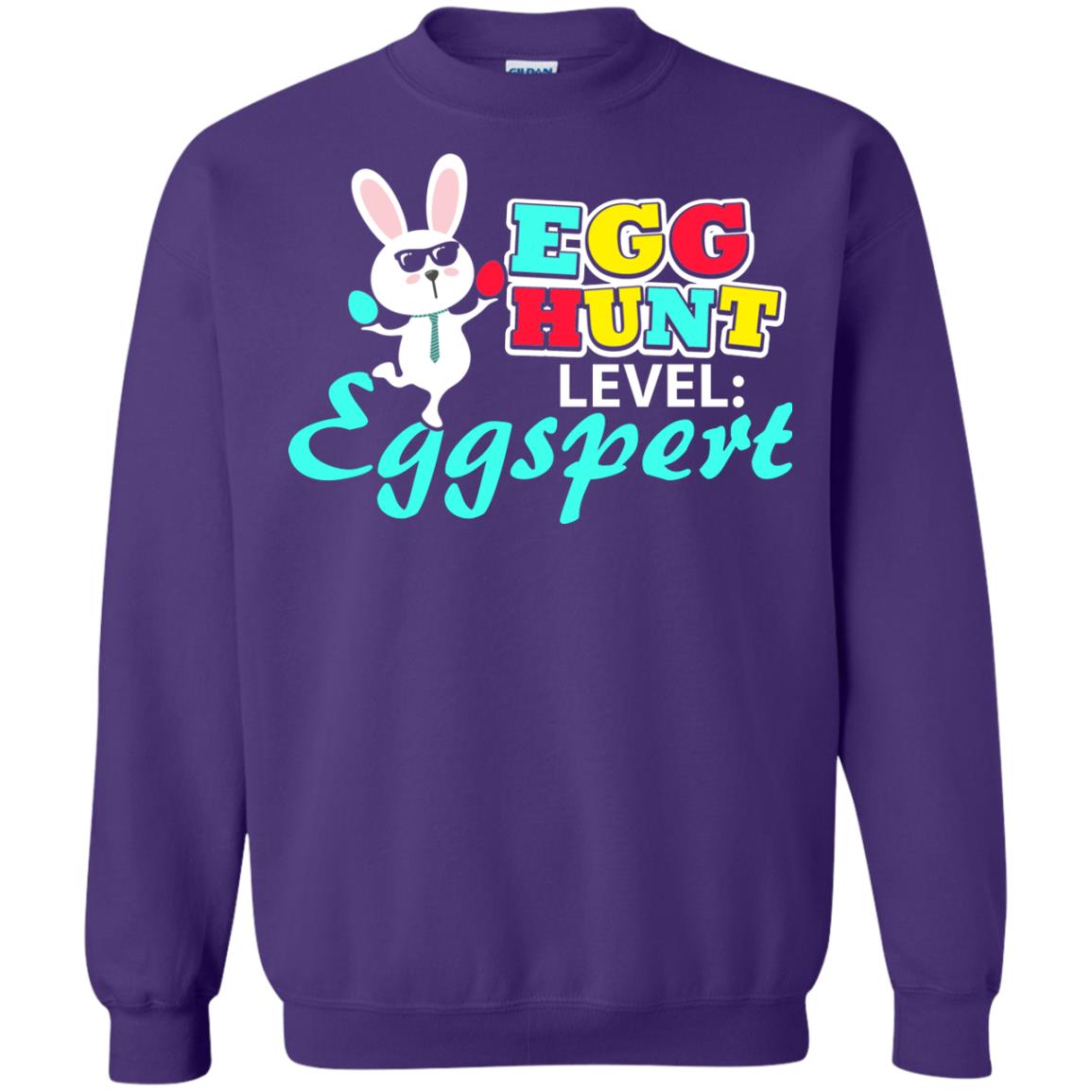 Egg Hunt Level Eggspert Easter Holiday T-shirt Purple