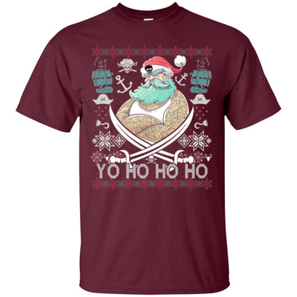 Christmas T-shirt Santa Pirate Maroon