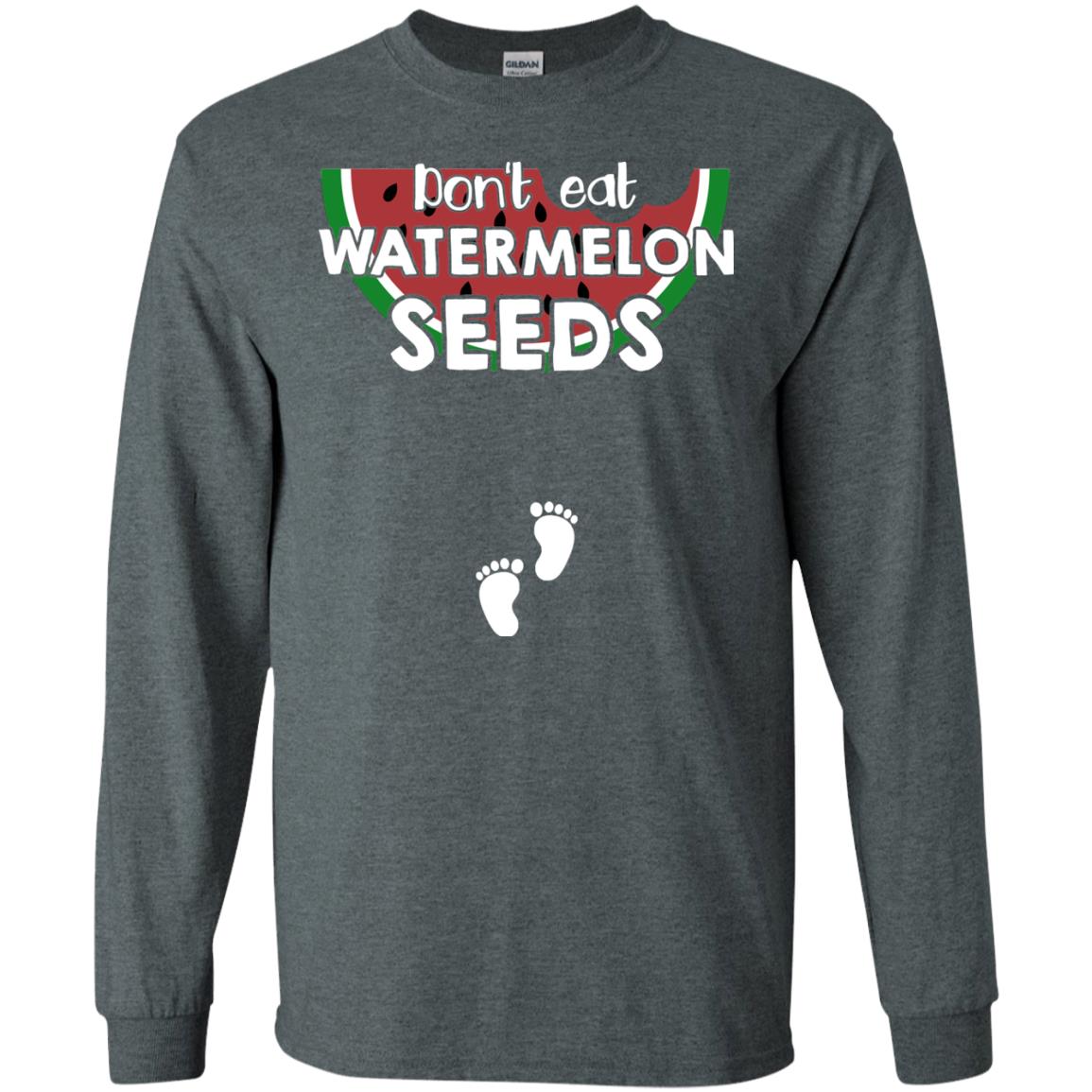 Don_t Eat Watermelon Seeds Pregnancy Announcement Shirt Dark Heather