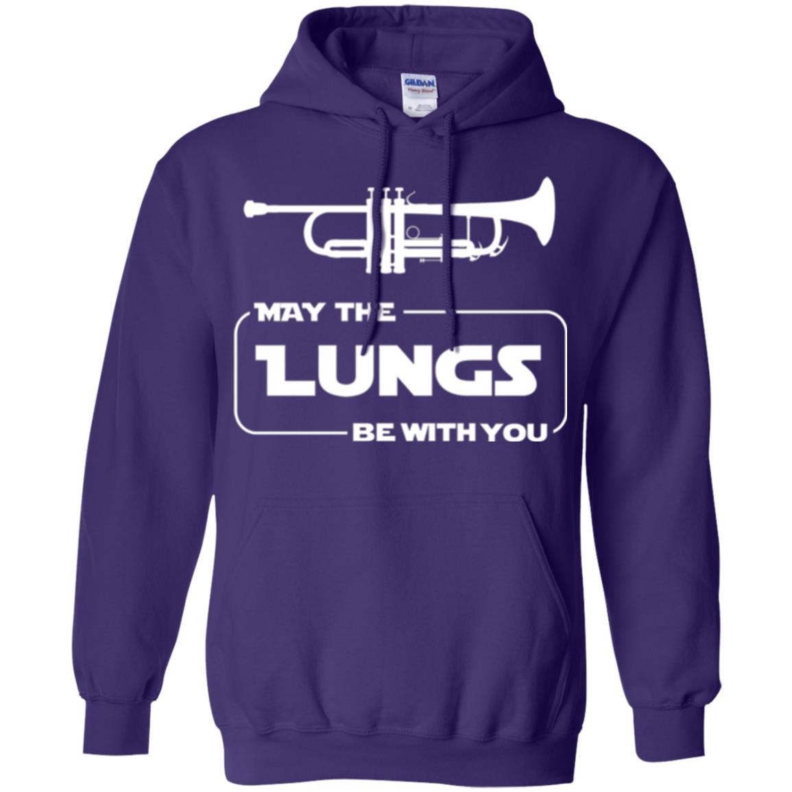 Funny Trumpet Player T-shirt May The Lungs Be With You Purple