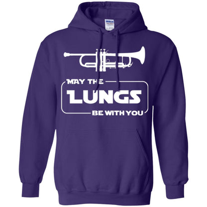 Funny Trumpet Player T-shirt May The Lungs Be With You Purple