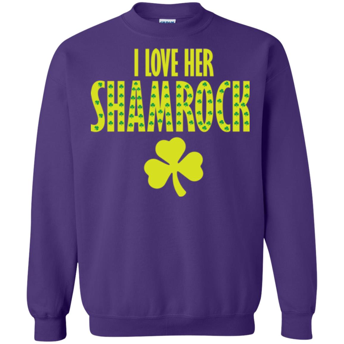 St. Patrick's Day T-shirt I Love Her Shamrock Purple