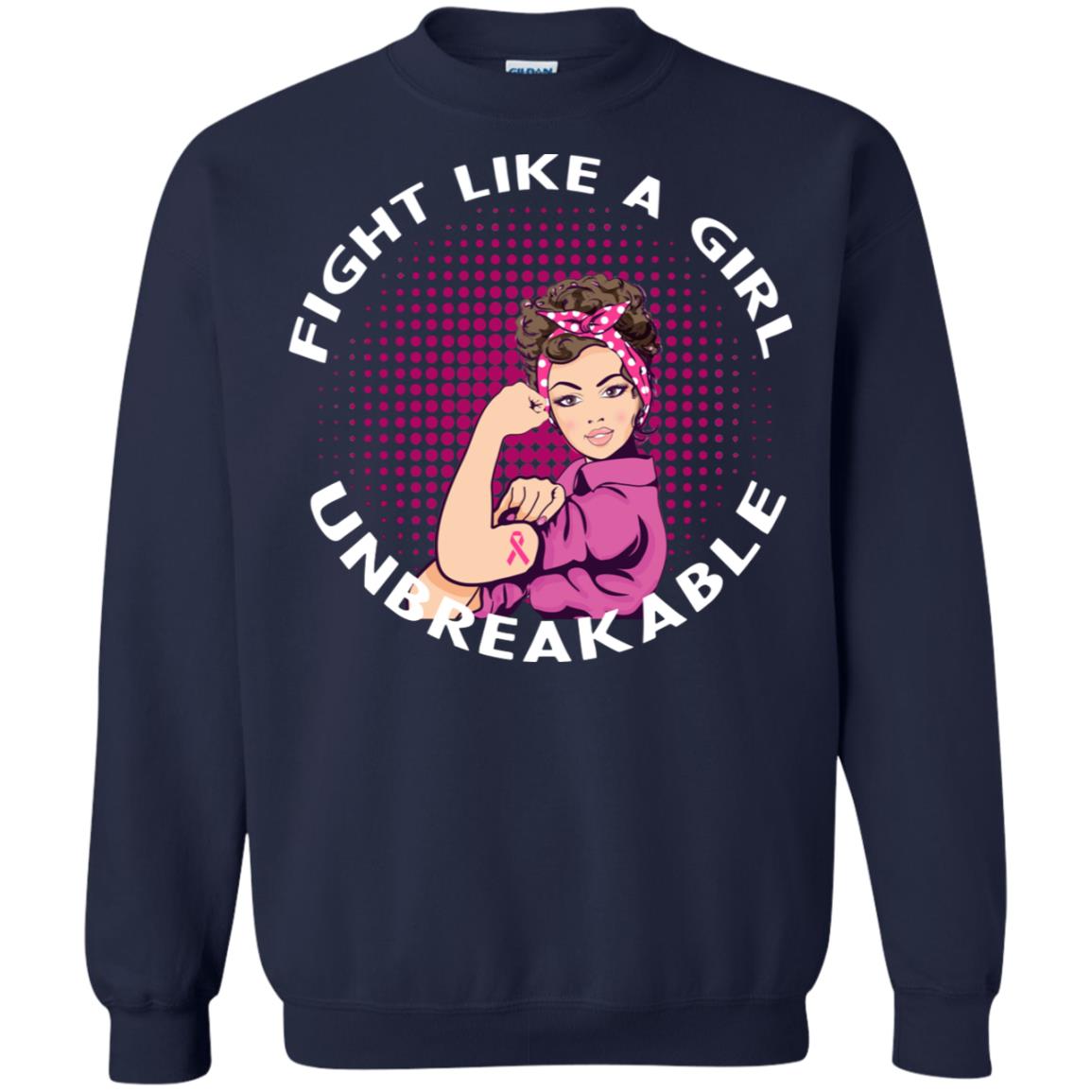 Fight Like A Girl Unbreakable Breast Awareness Shirt Navy