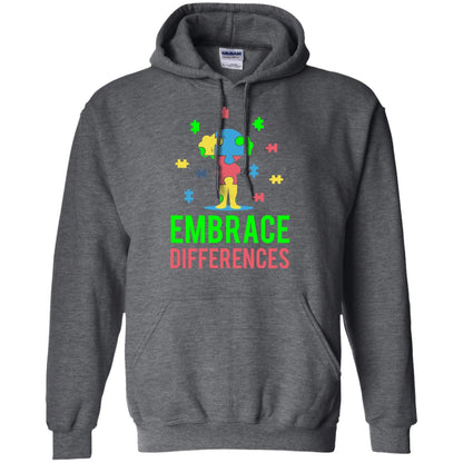 Autism Awareness T-shirt Embrace Differences Dark Heather