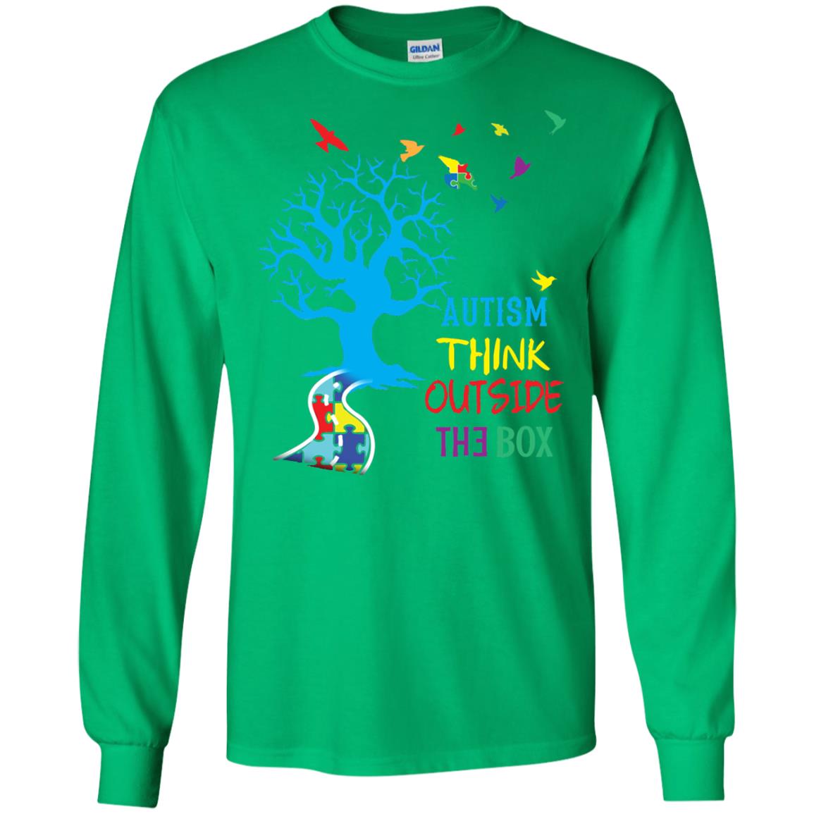Autism Awareness T-shirt Autism Think Outside Irish Green