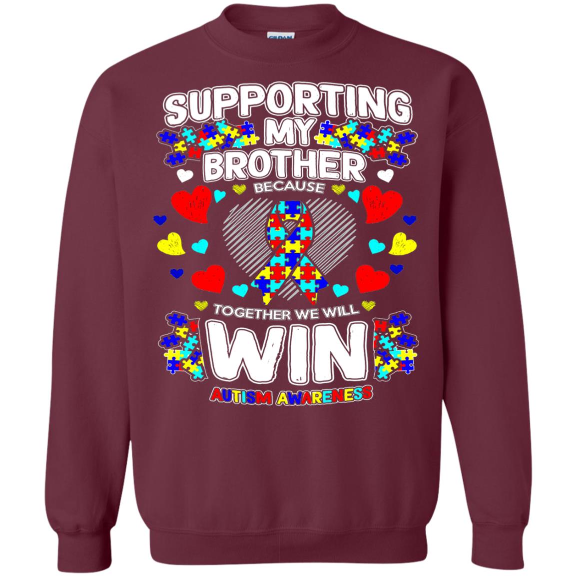 Autism Awareness Shirts For Supporting My Brother Maroon