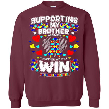 Autism Awareness Shirts For Supporting My Brother Maroon