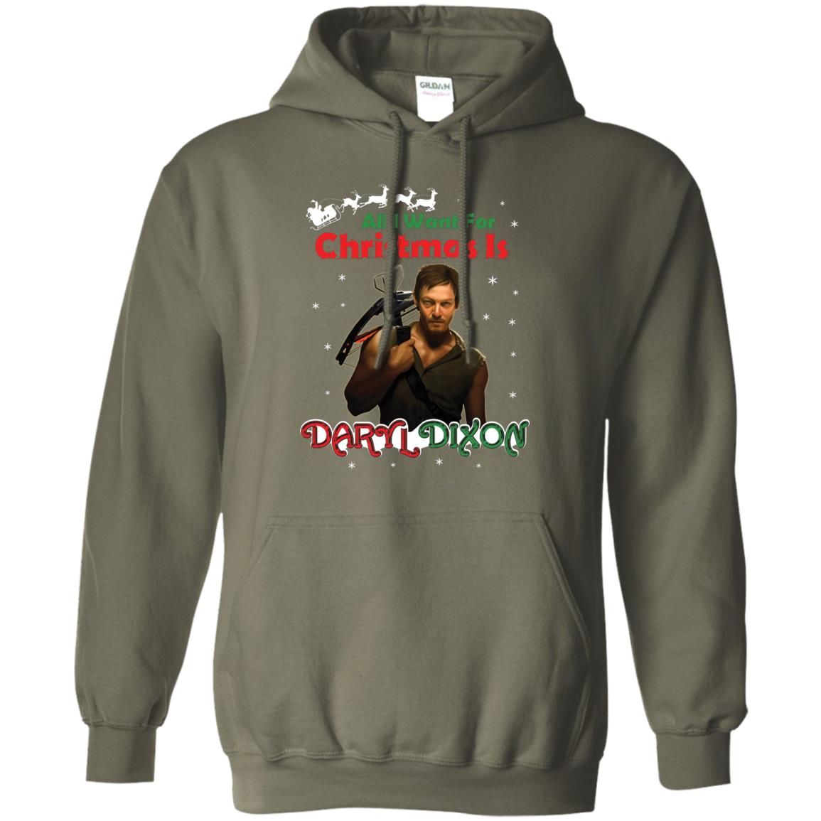 All I Want For Christmas Is Daryl Dixon Shirt Military Green