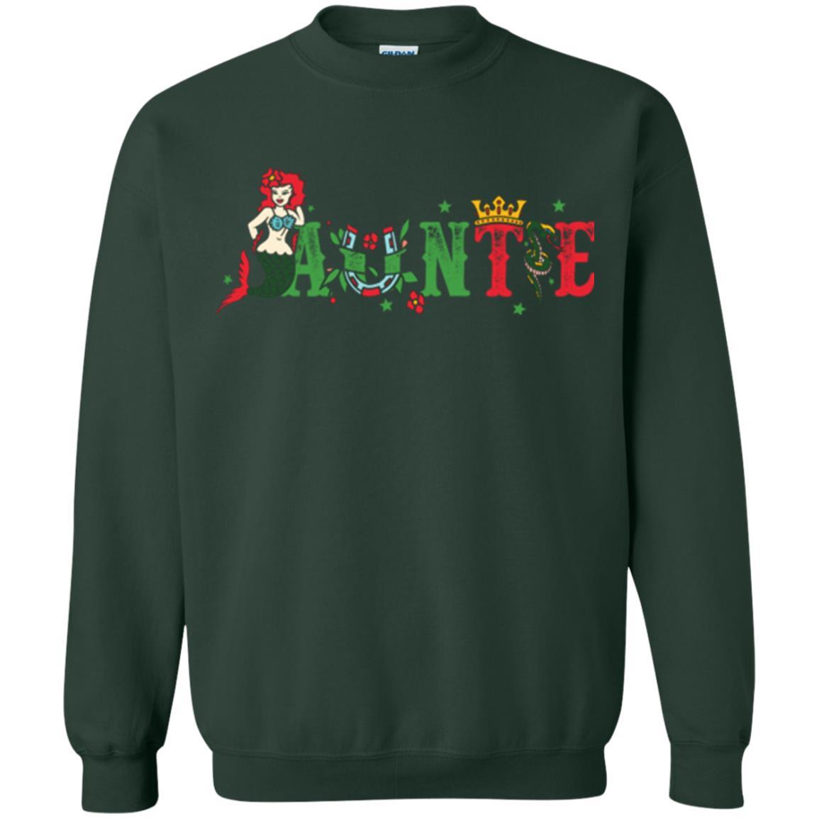 Aunt T-shirt Mermaid Auntie T-shirt Forest Green