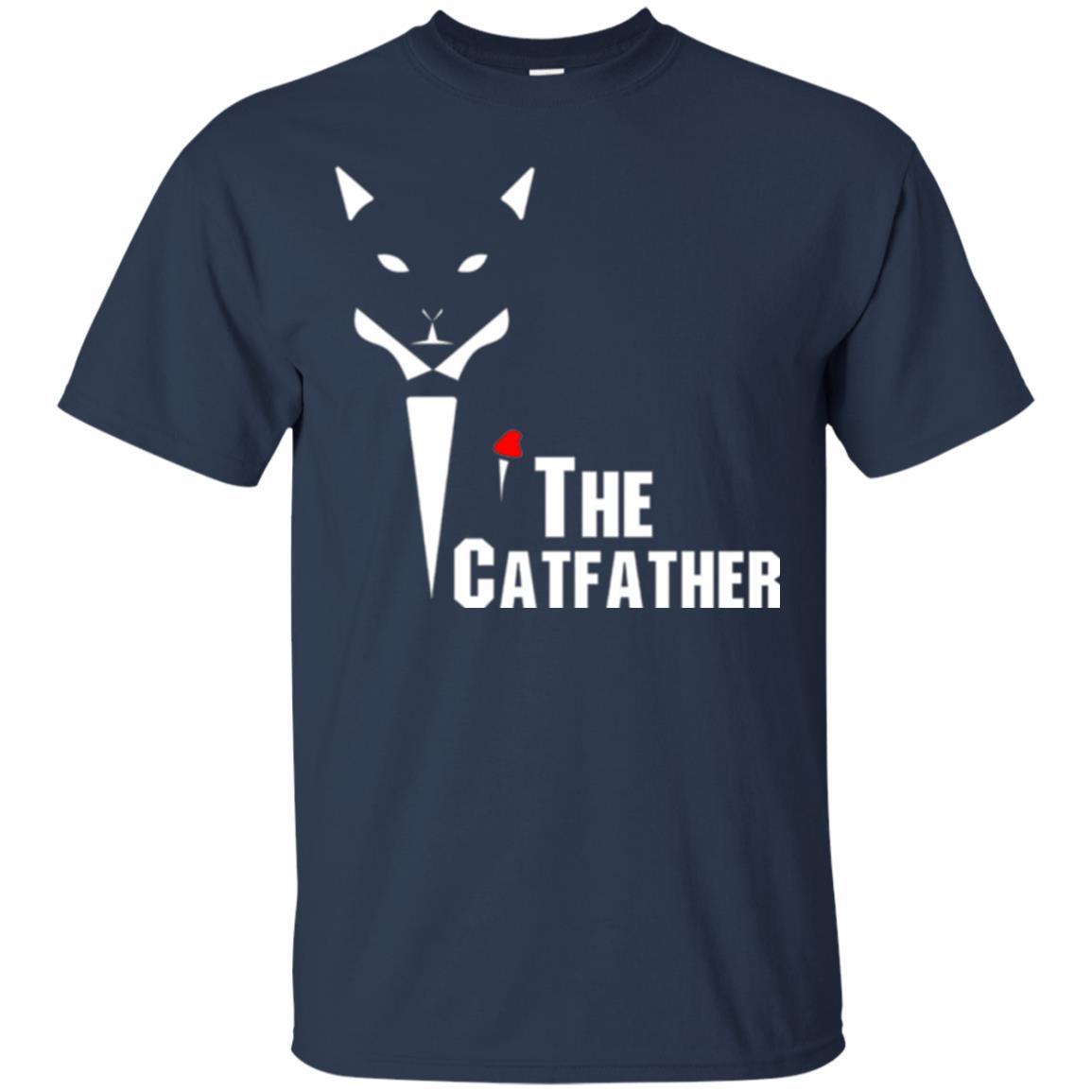 Cat Dad Lover T-shirt The Catfather T-shirt Navy