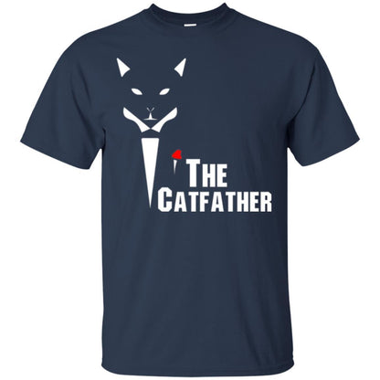 Cat Dad Lover T-shirt The Catfather T-shirt Navy