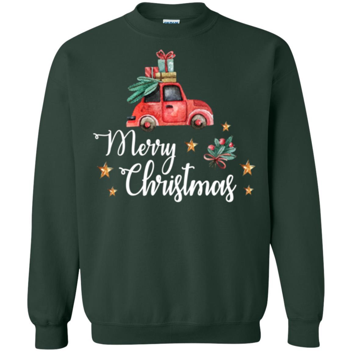 Car Lover T-shirt Merry Christmas T-shirt Forest Green