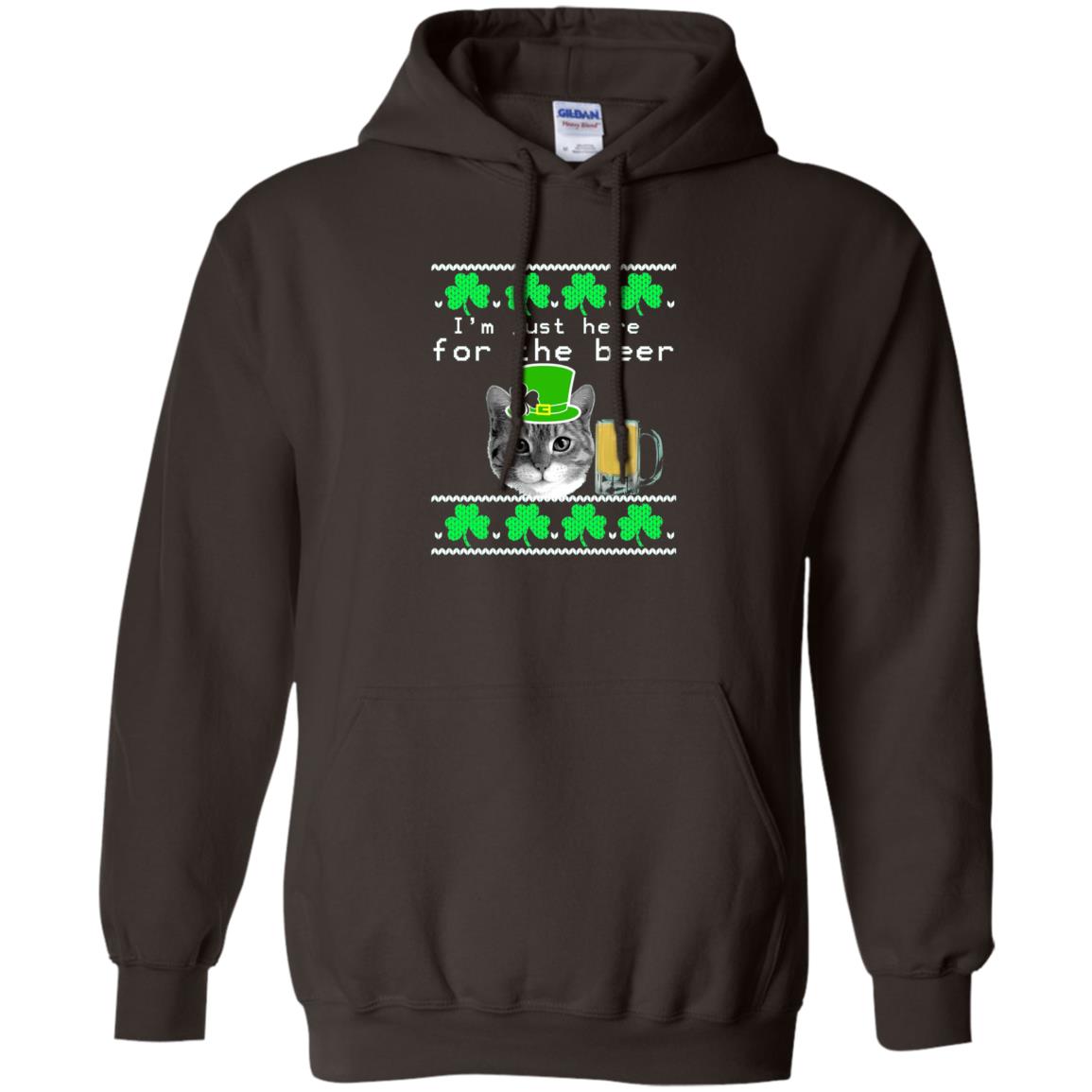 Saint Patrick_s Day T-shirt I_m Just Here For The Beer Dark Chocolate