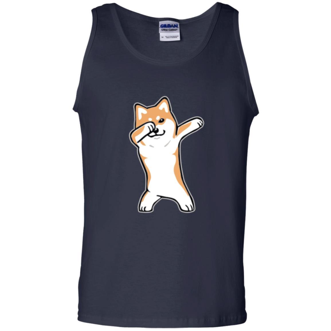Dog Lover T-shirt Dabbing Shiba Inu Doge Navy