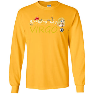 Cute Virgo Girl Birthday Lip Slay T-shirtG240 Gildan LS Ultra Cotton T-Shirt