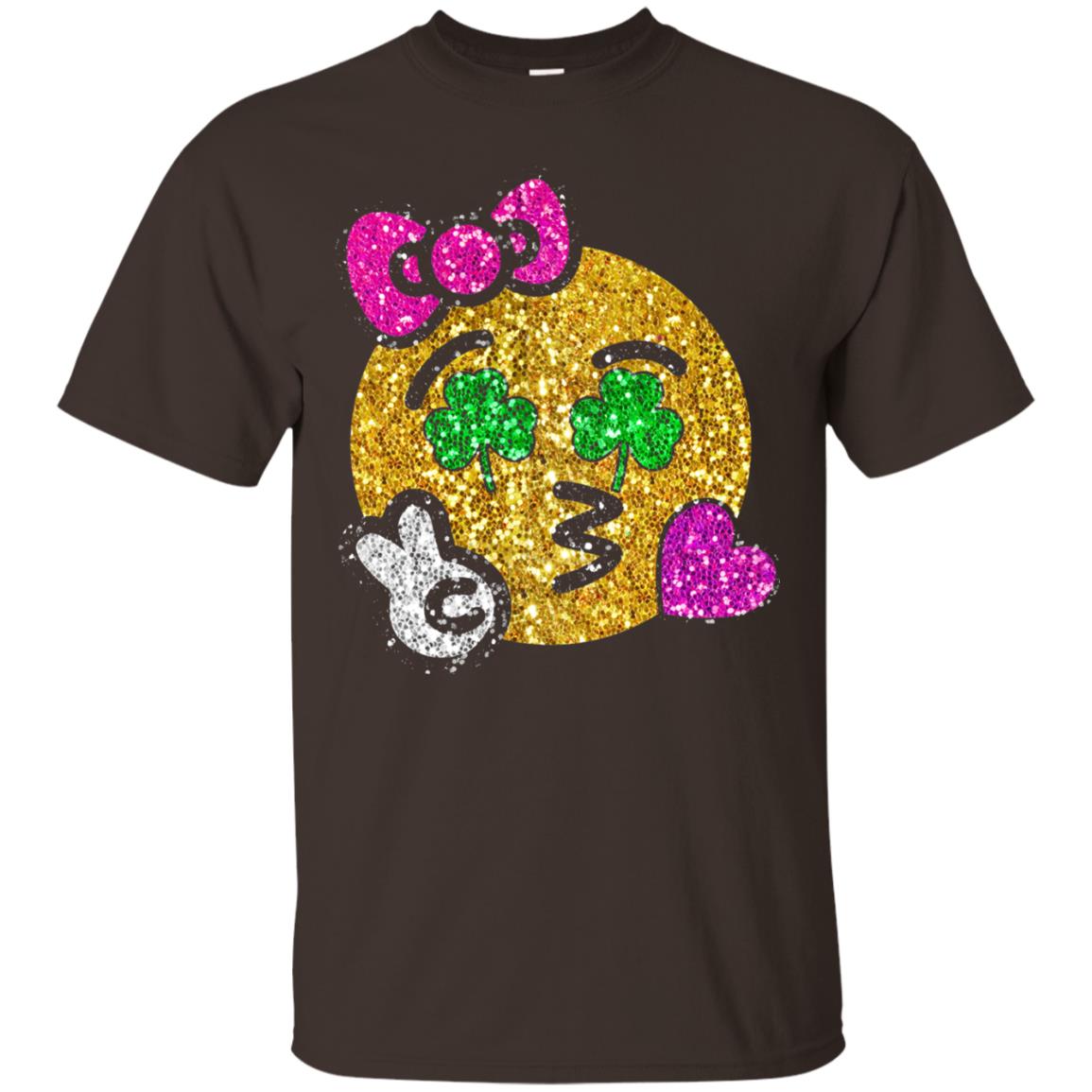 Emoji Kiss Heart Princess St. Patrick_s Day T-shirt Dark Chocolate