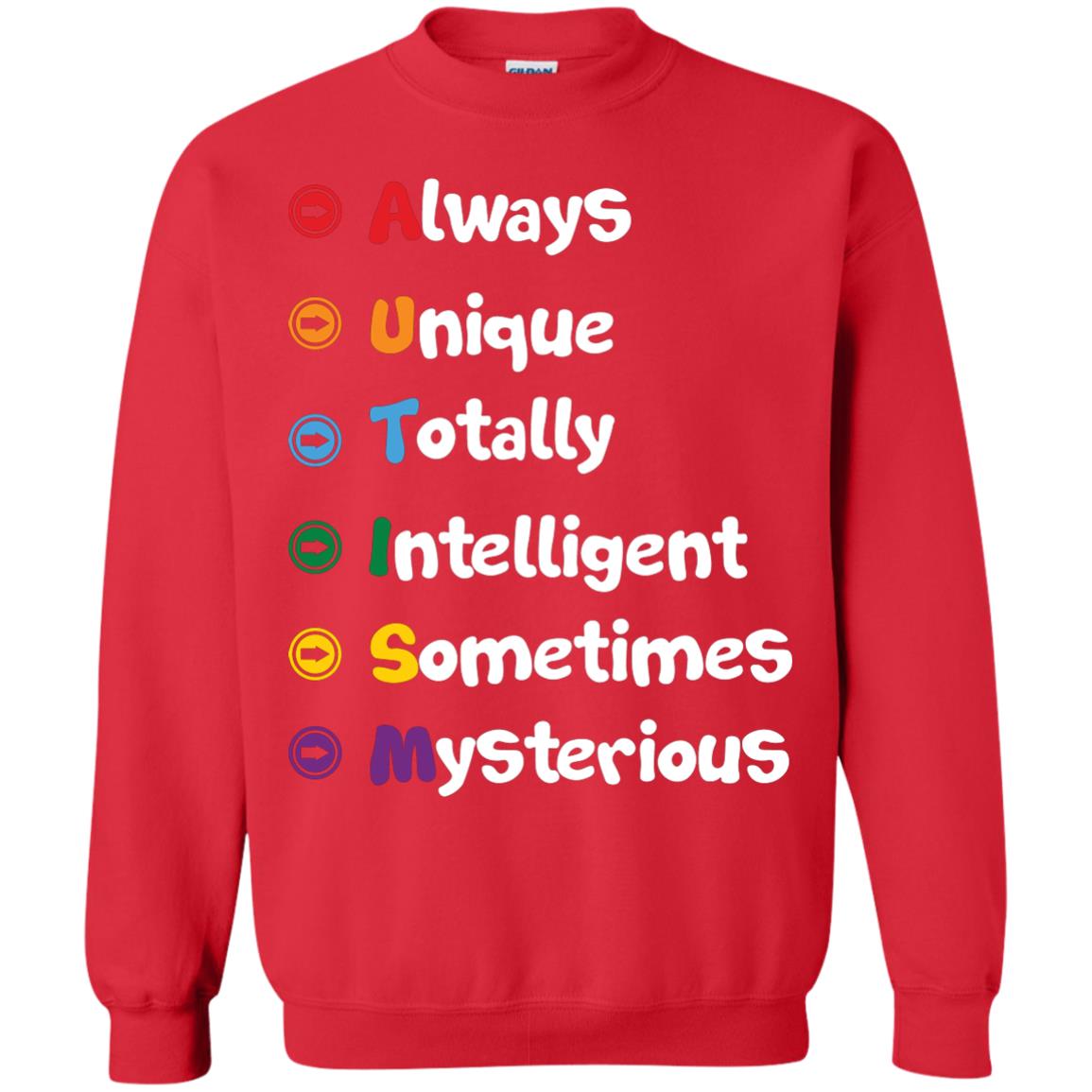 Always Unique Totally Intelligent Autism Awareness T-shirt Red