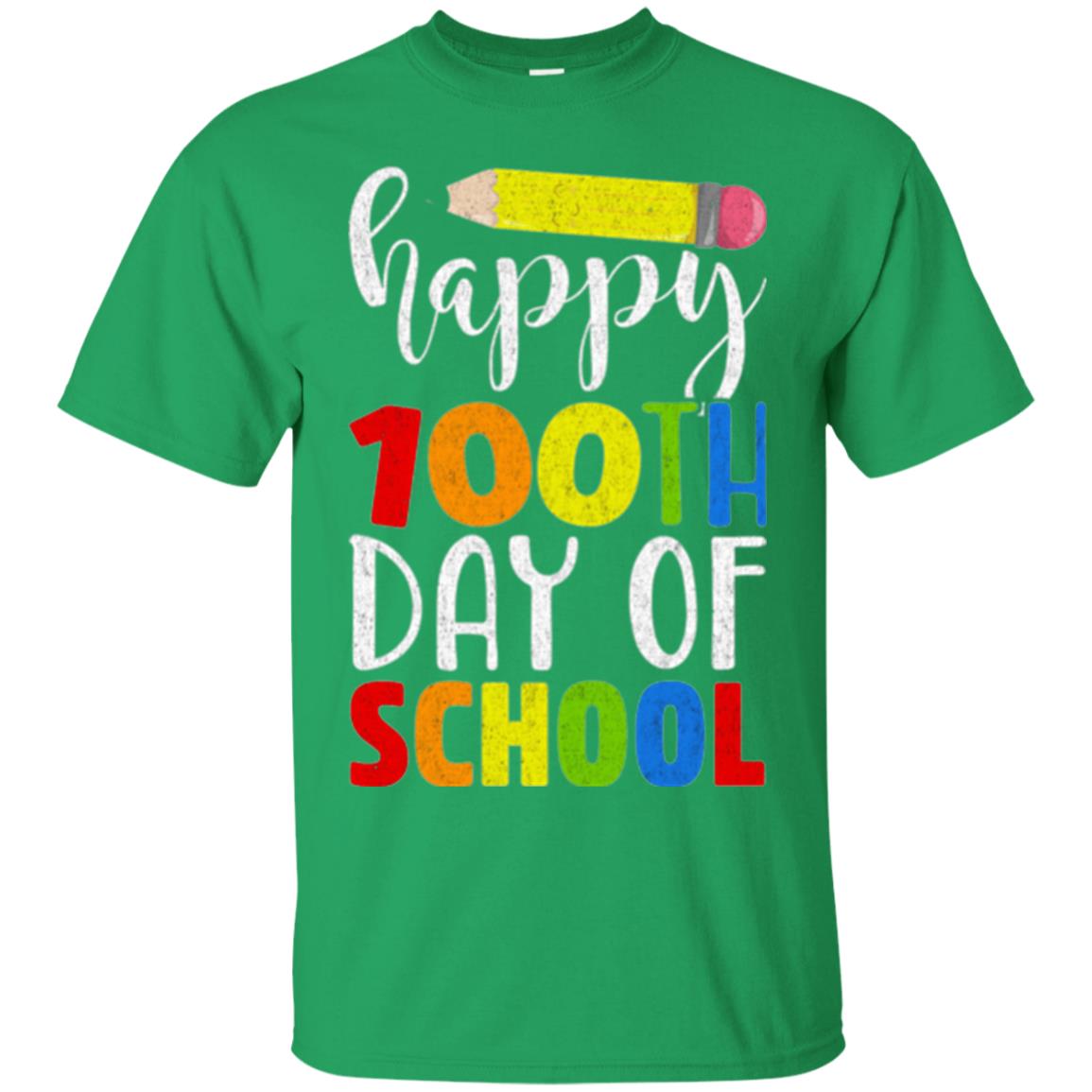 Happy 100th Day Of School Teacher T-shirt Irish Green