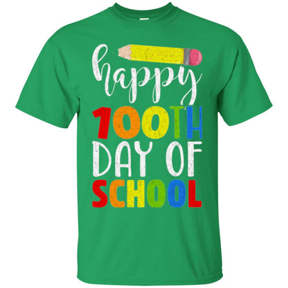 Happy 100th Day Of School Teacher T-shirt Irish Green