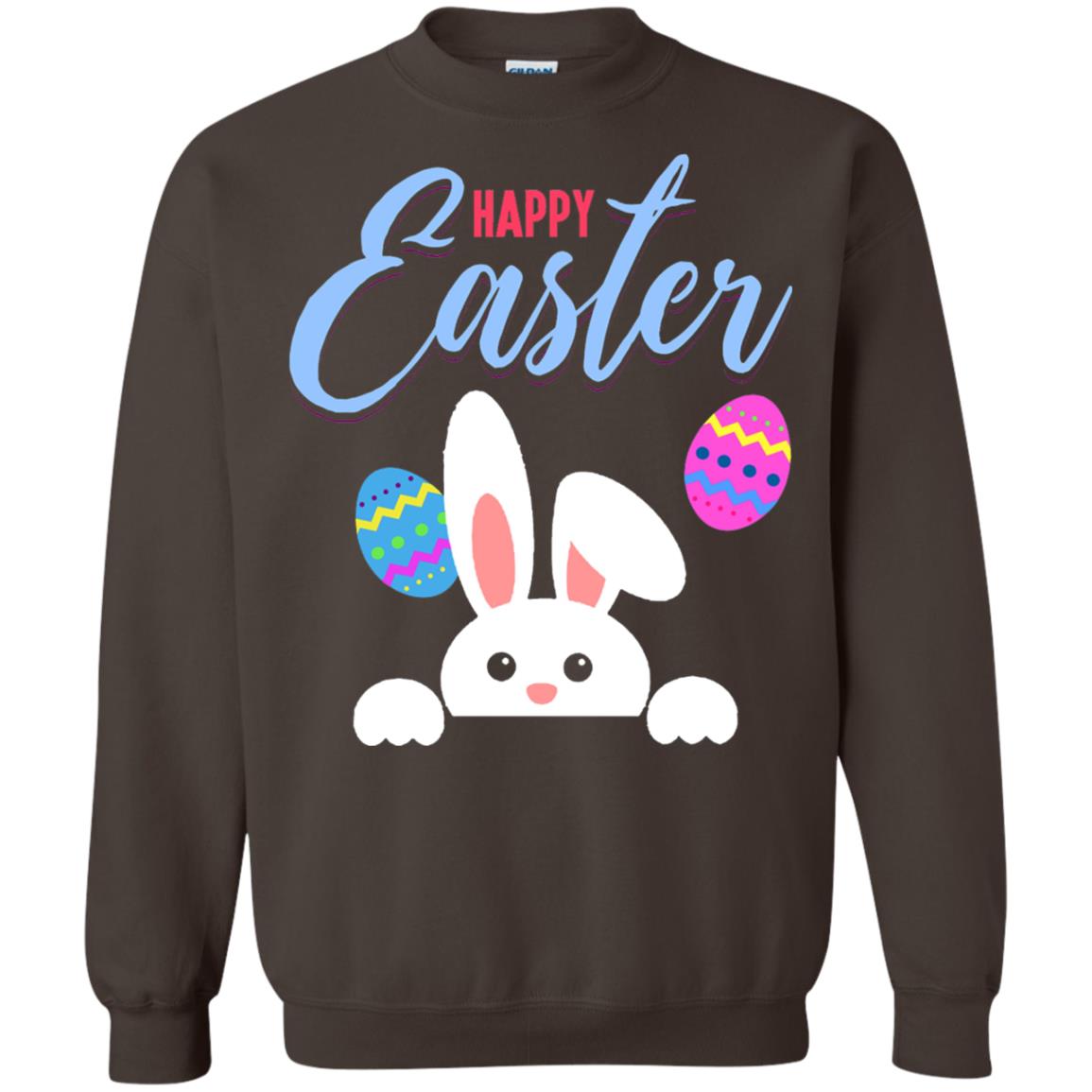 Emoji Bunny Egg Happy Easter Shirt Dark Chocolate