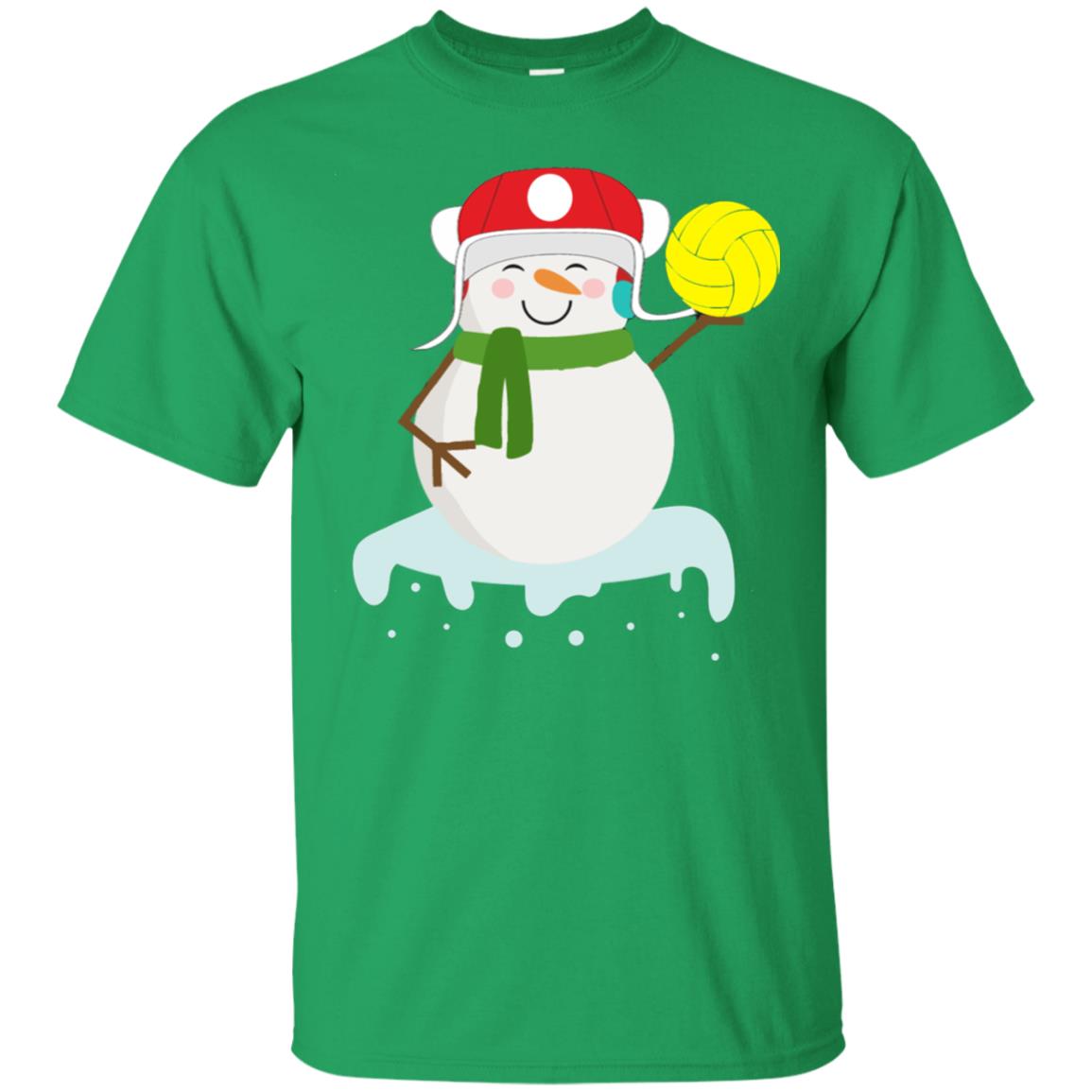 Snowman Play Waterpolo Sport X-mas Shirt Irish Green