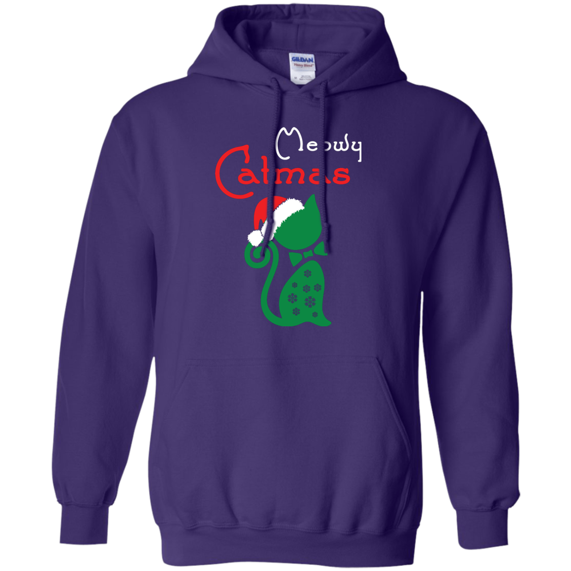 Cat Christmas T-Shirt Meowy Catmas Purple