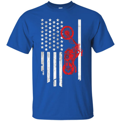 Old American Flag Motorcyclist Shirt Royal