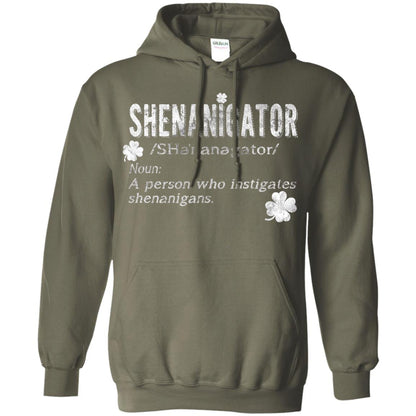 Shenanigator Shamrocks St. Patrick Day Shirt For Irish Military Green