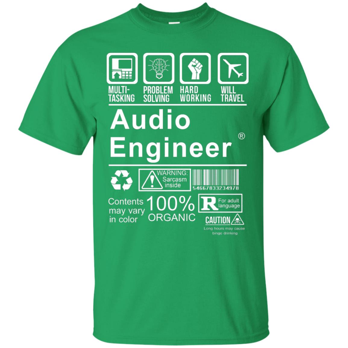 Audio Engineer Shirt Multi Tasking Problem Solving Irish Green