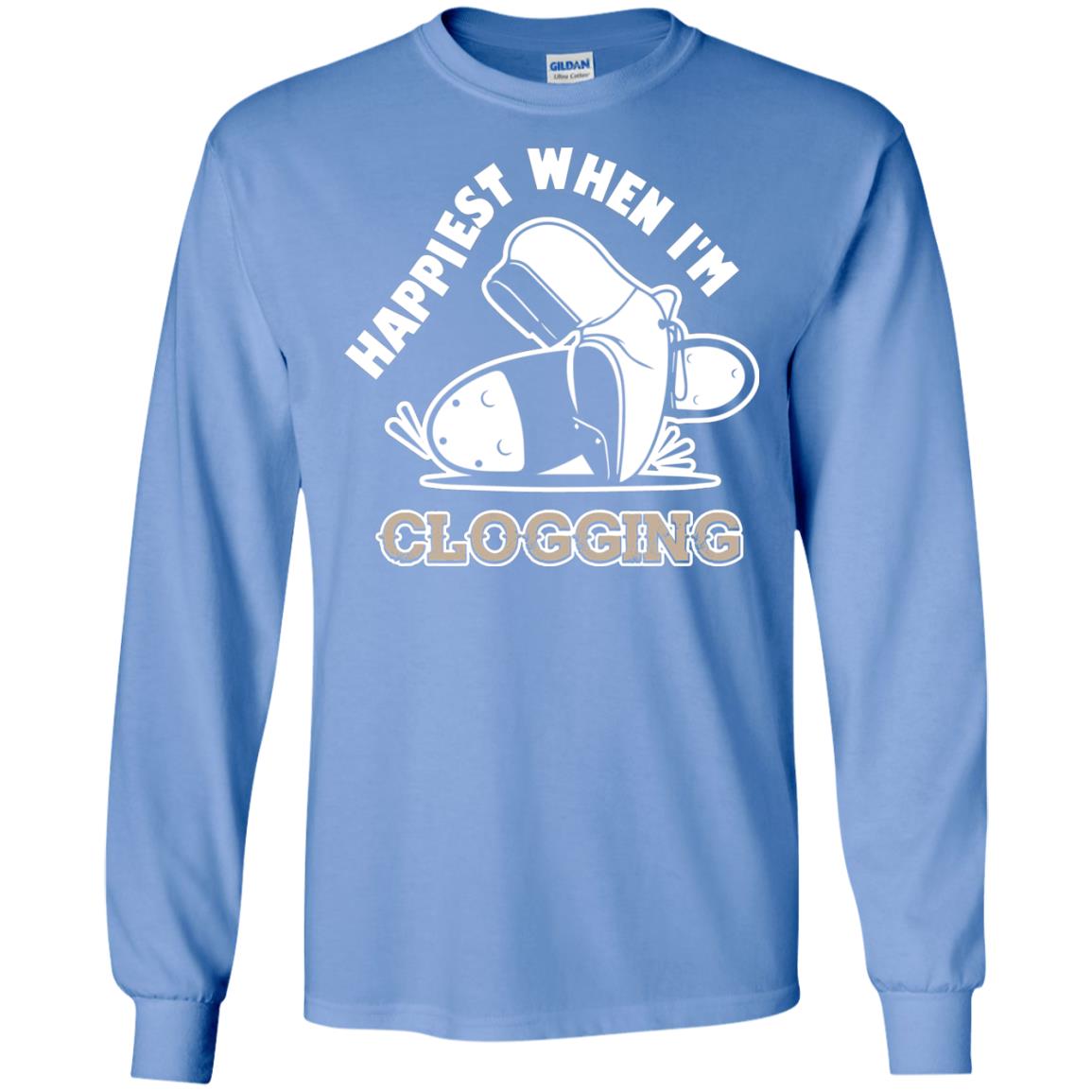 Clogger T-shirt Happiest When I'm Clogging Carolina Blue