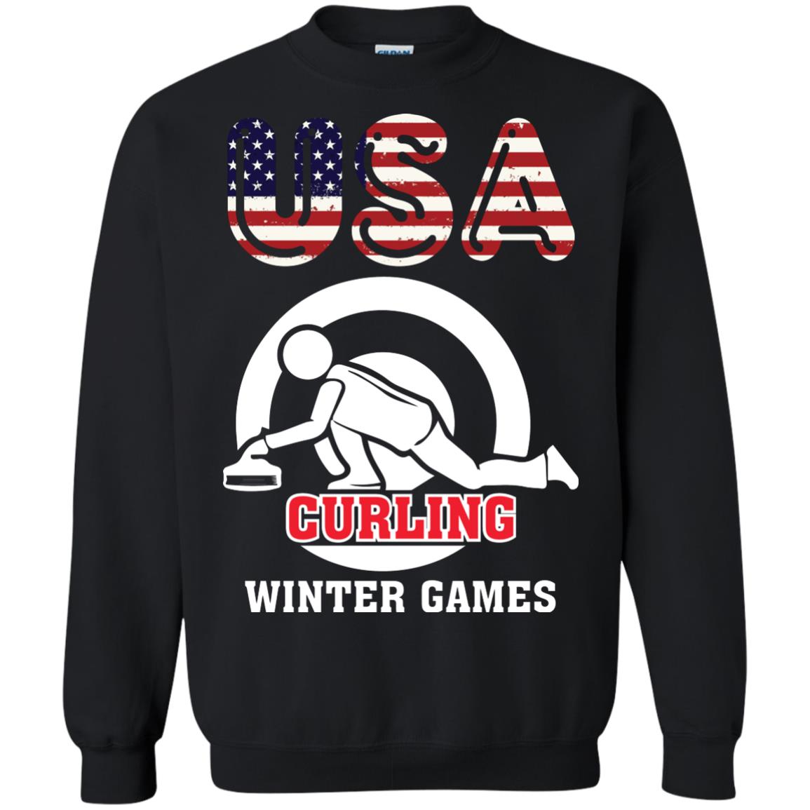 Usa Curling Winter Games Curling Lover T-shirt Black