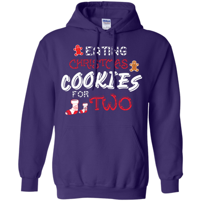 Christmas T-shirt Eating Christmas Cookies For Two Purple