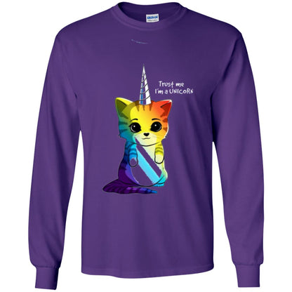 Cat Lovers T-shirt Caticorn Rainbow Trust Me I_m A Unicorn Purple