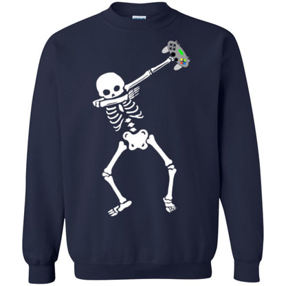 Gamer T-shirt Dabbing Skeleton Navy