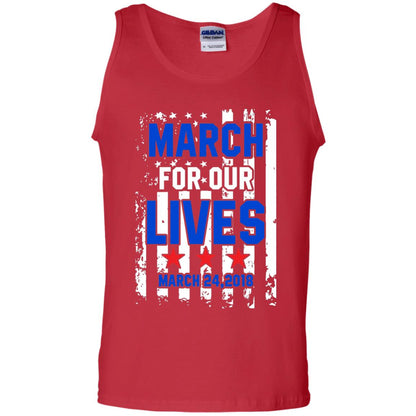 March For Our Lives With American Flag Gun Control T-shirt Red