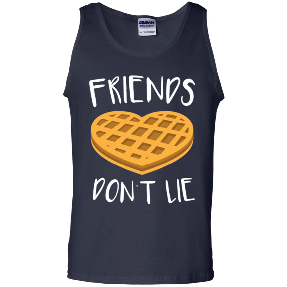 Funny Waffle T-shirt Friends Don_t Lie Navy