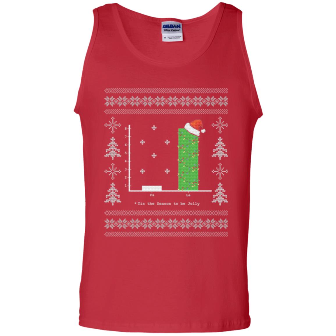 Christmas T-shirt Carol Bar Graph Red