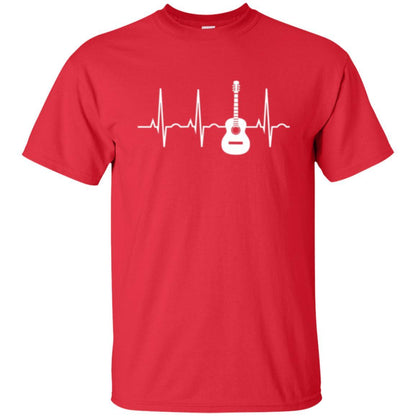 Guitarist T-shirt Guitar Heartbeat T-shirt Red