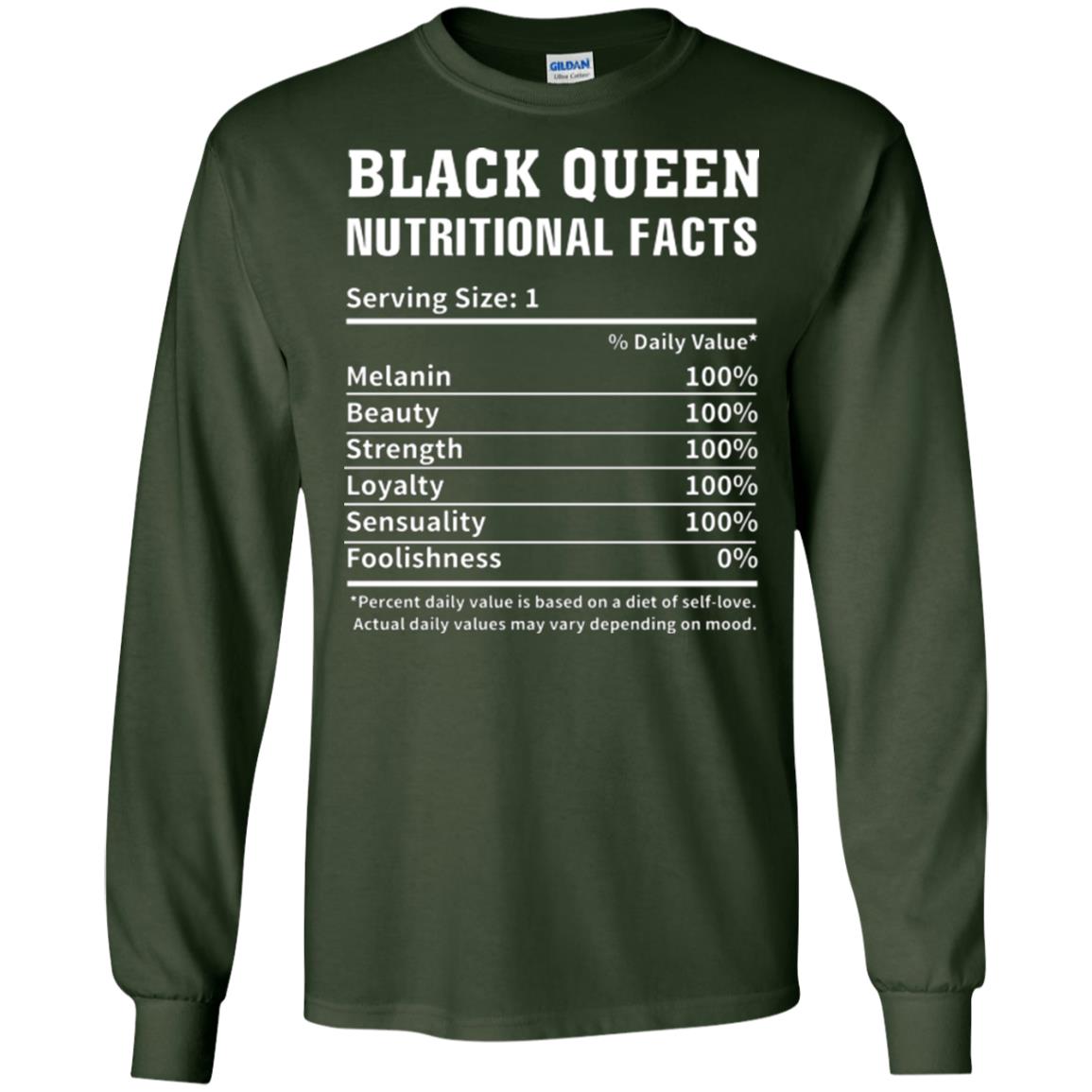 Nubian T-shirt Black Queen Nutritional Facts Forest Green