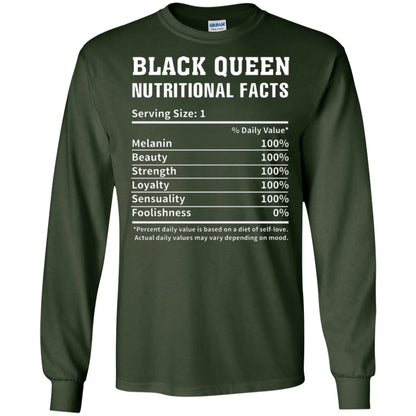 Nubian T-shirt Black Queen Nutritional Facts Forest Green