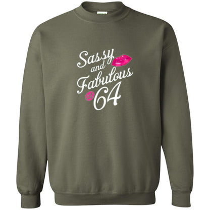 64th Birthday T-shirt Sassy And Fabulous At 64 Military Green