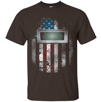 Welder Gift Shirt American Welding Hood Gift T-shirt Dark Chocolate