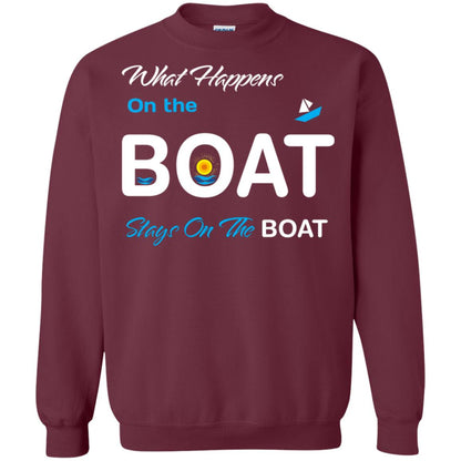 What Happens On The Boat Stay On The Boat Summer Vacation Shirt Maroon