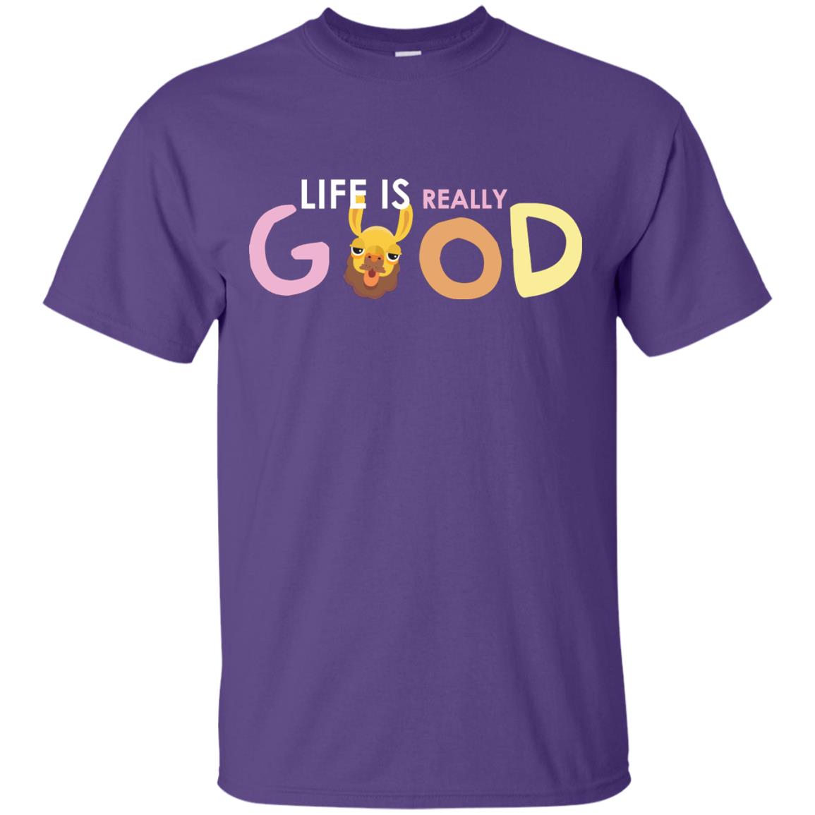 Life Is Really Good With My Cute Llama T-shirt Purple