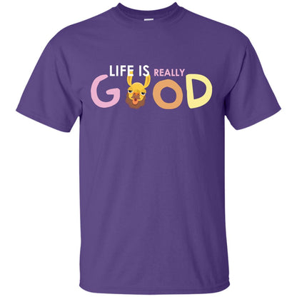 Life Is Really Good With My Cute Llama T-shirt Purple