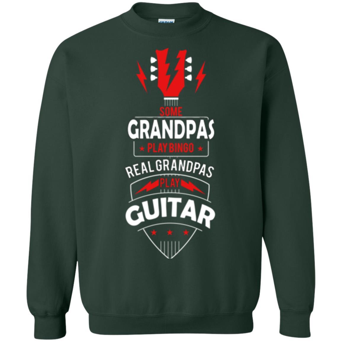 Papa T-shirt Some Grandpas Play Bingo Real Grandpas Play Guitar T-shirt Forest Green