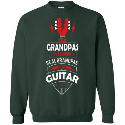 Papa T-shirt Some Grandpas Play Bingo Real Grandpas Play Guitar T-shirt Forest Green