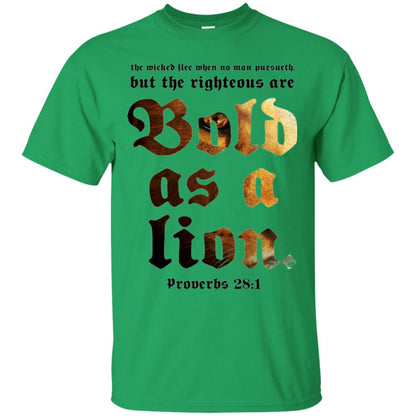 Christian T-shirt Bold As A Lion Irish Green