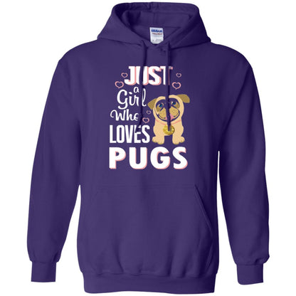 Dog Lovers T-shirt Just A Girl Who Loves Pugs Purple