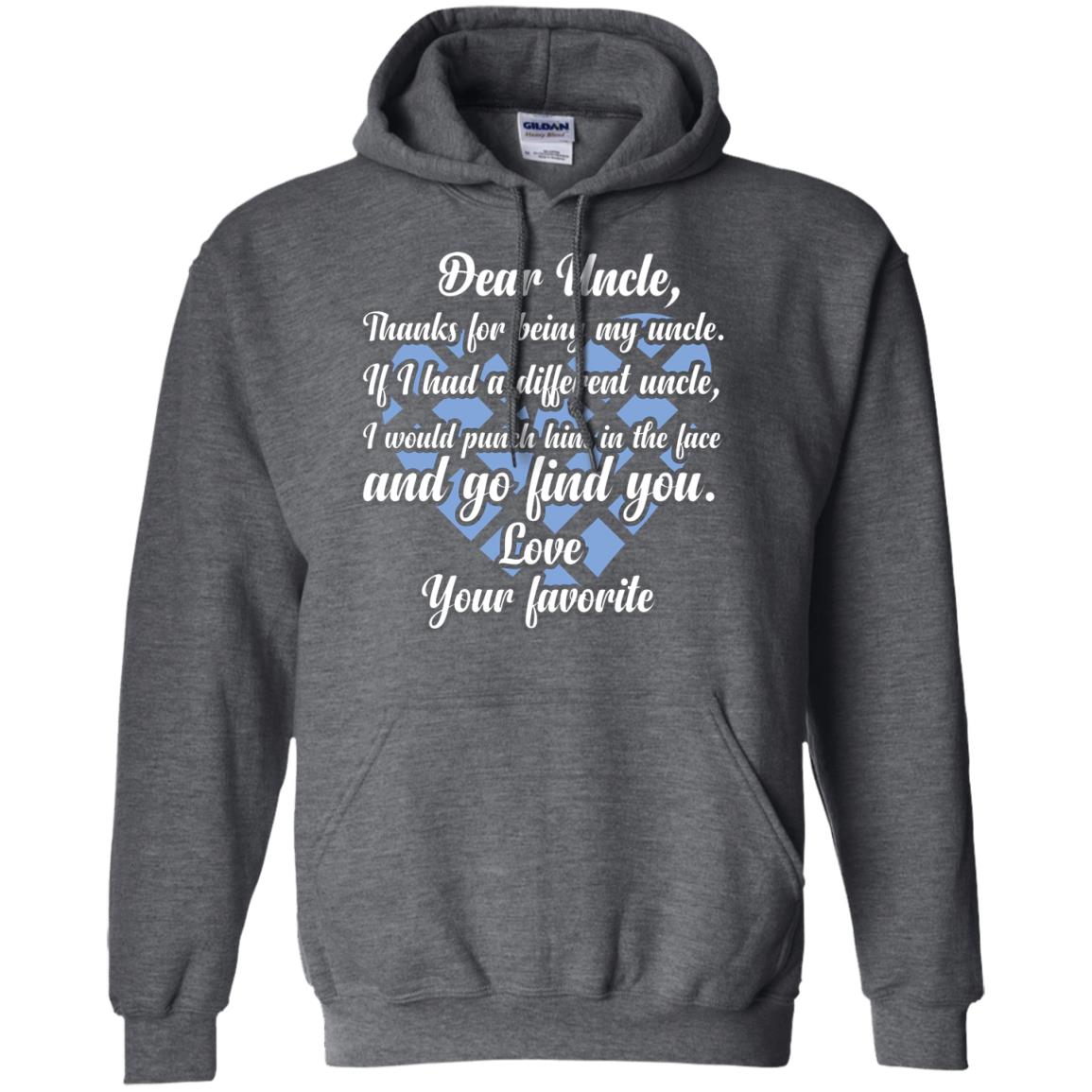 Dear Unclethank For Being My Uncle Family T-shirt Dark Heather